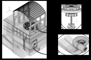 图5 机组-水流-结构大三维全耦合瞬态动力学模型 图5 机组-水流-结构大三维全耦合瞬态动力学模型